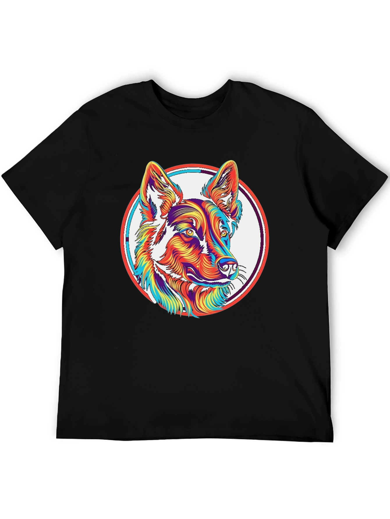 Psychedelic Dog Graphic T-Shirt