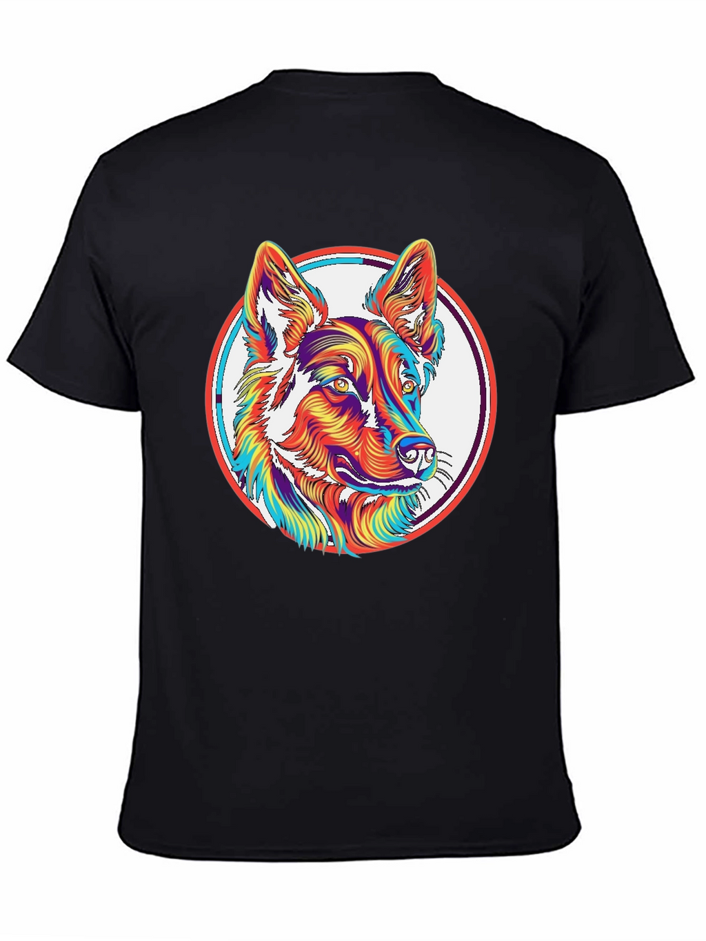 Psychedelic Dog Graphic T-Shirt