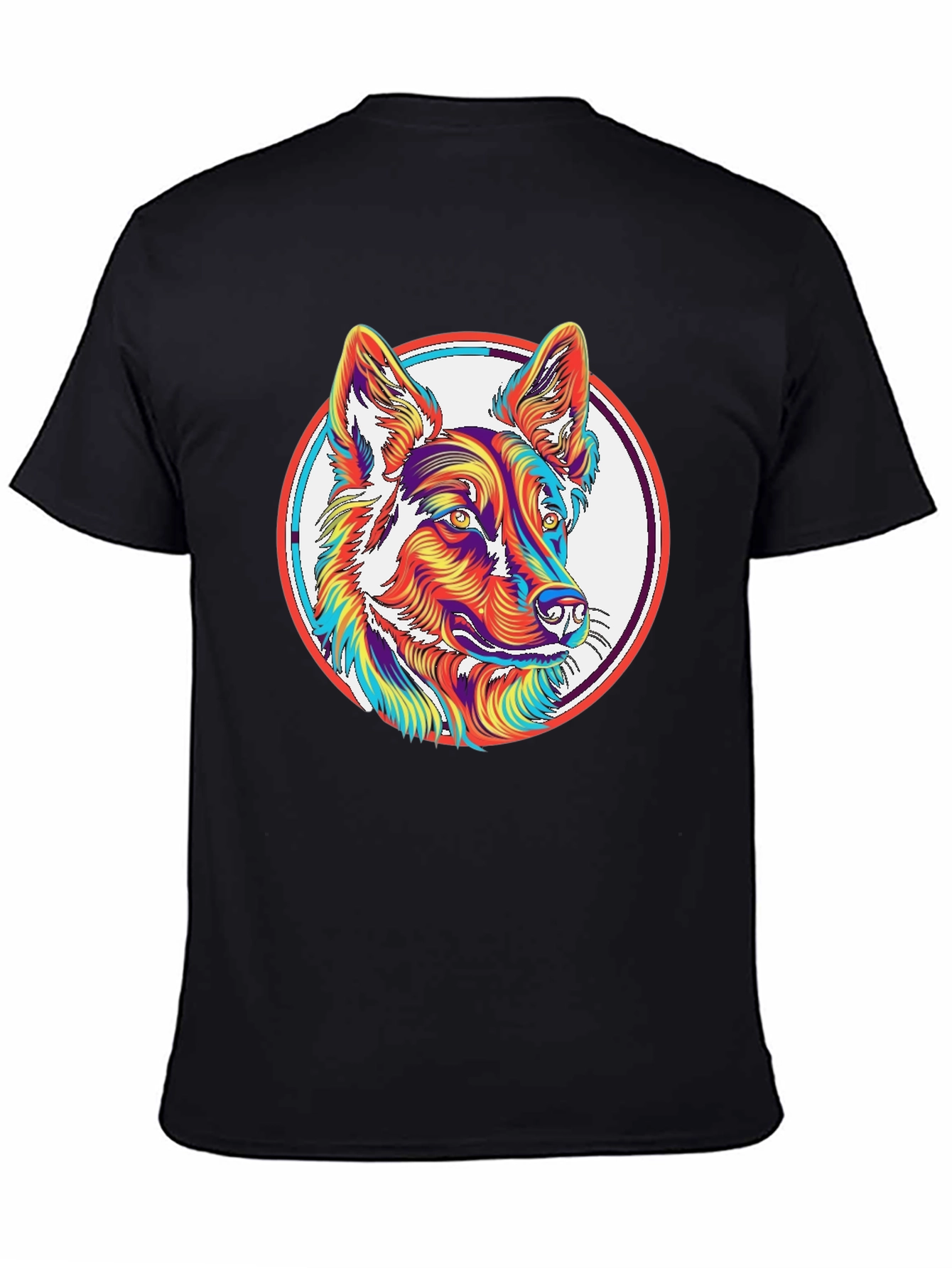 Psychedelic Dog Graphic T-Shirt