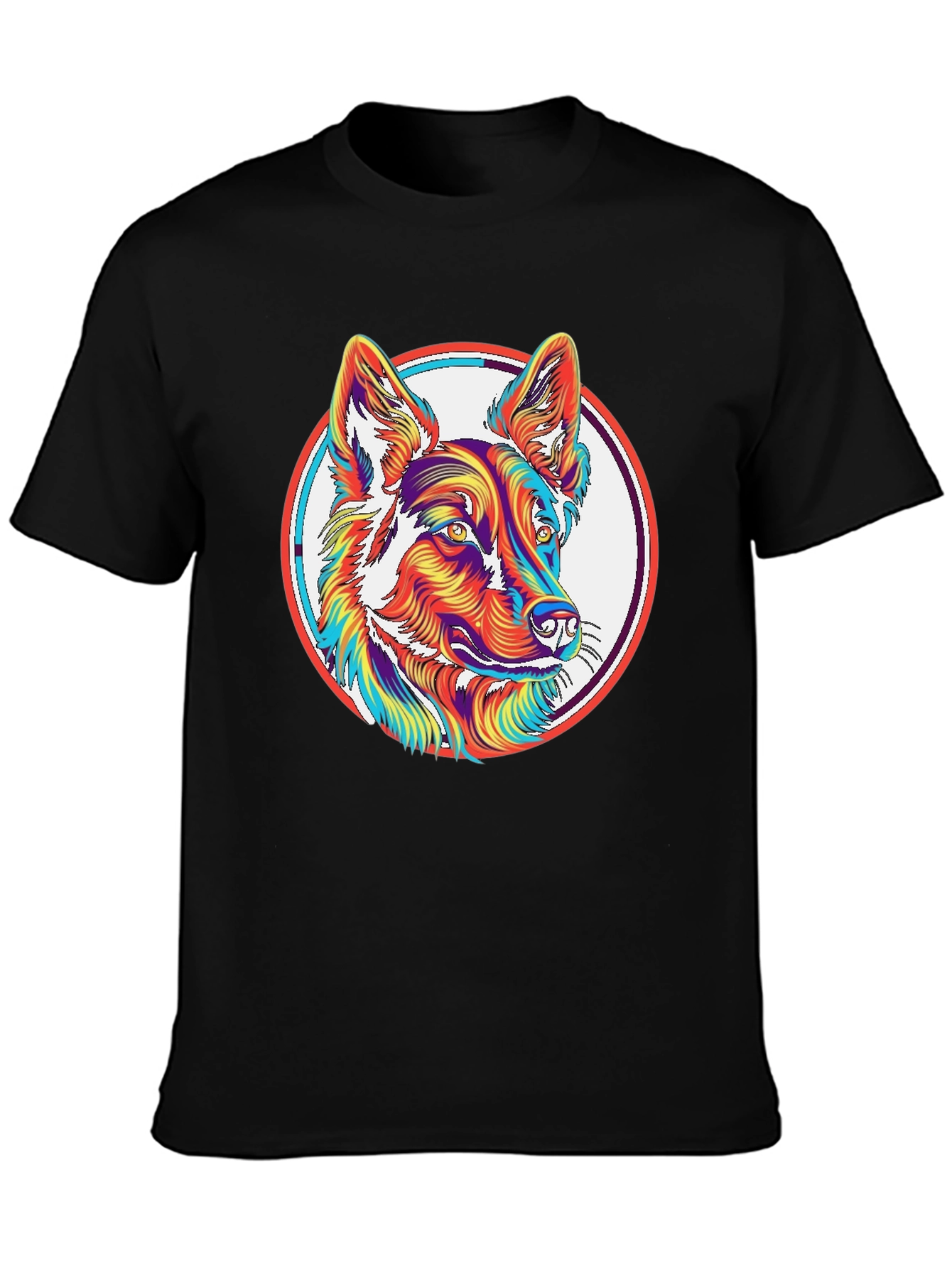 Psychedelic Dog Graphic T-Shirt