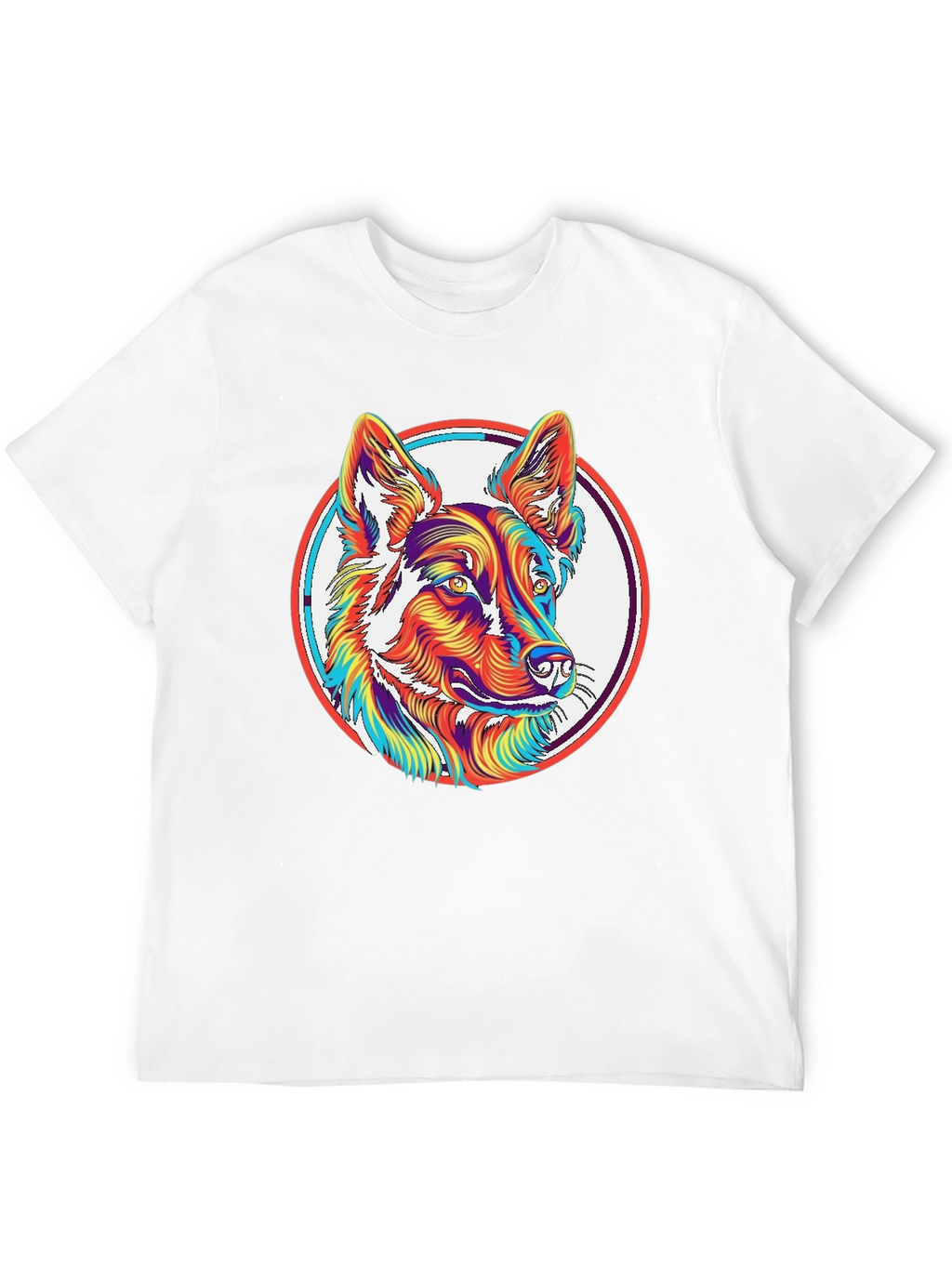 Psychedelic Dog Graphic T-Shirt
