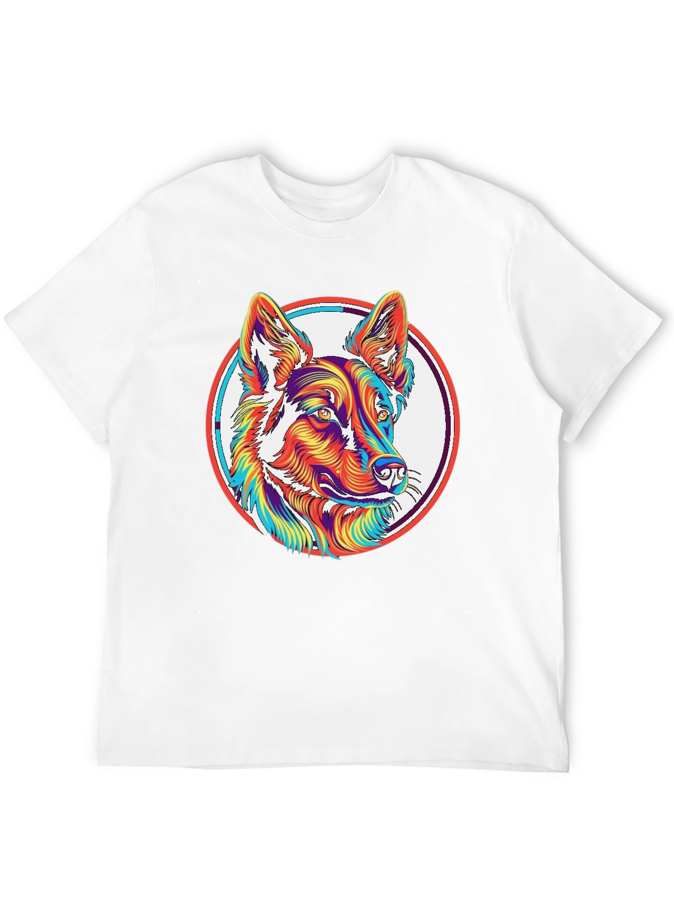 Psychedelic Dog Graphic T-Shirt