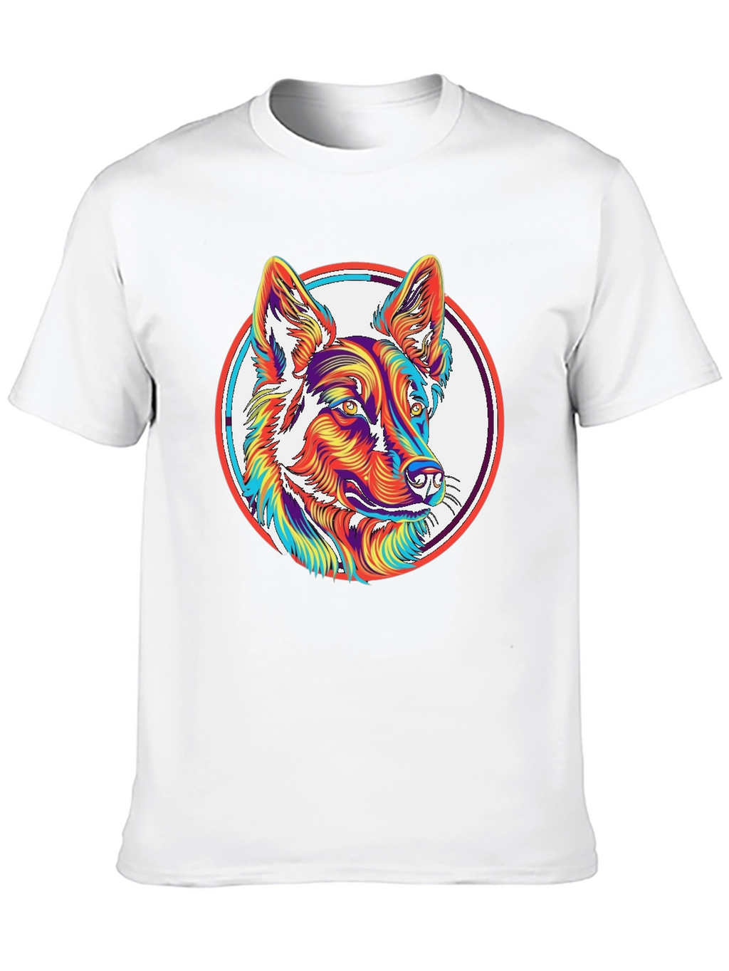 Psychedelic Dog Graphic T-Shirt