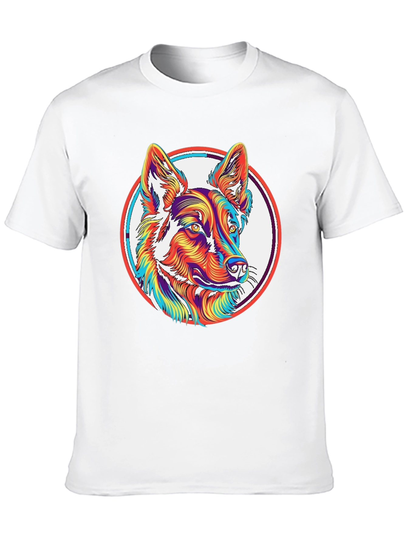 Psychedelic Dog Graphic T-Shirt