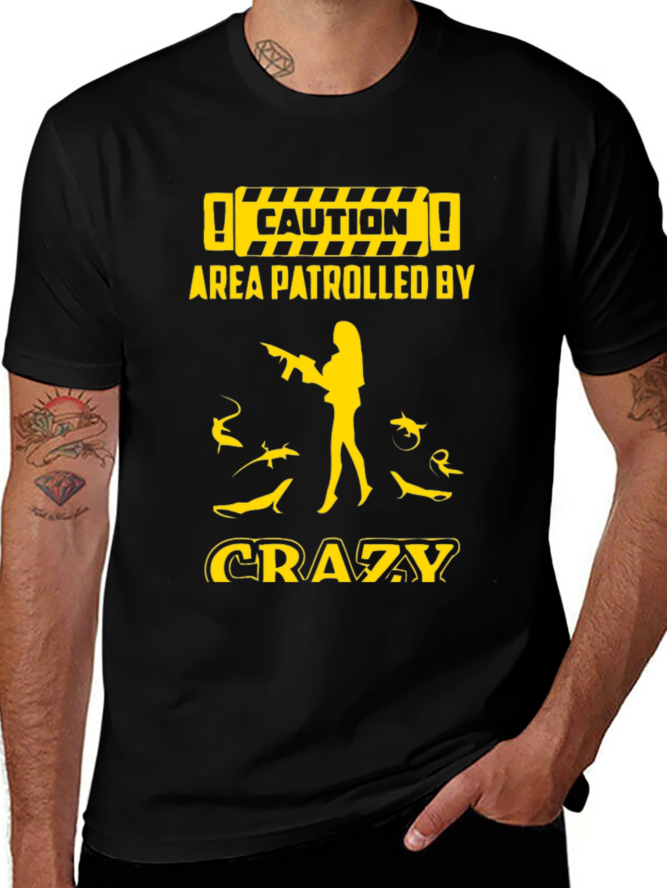 Caution Crazy Shark Lover Graphic Tee