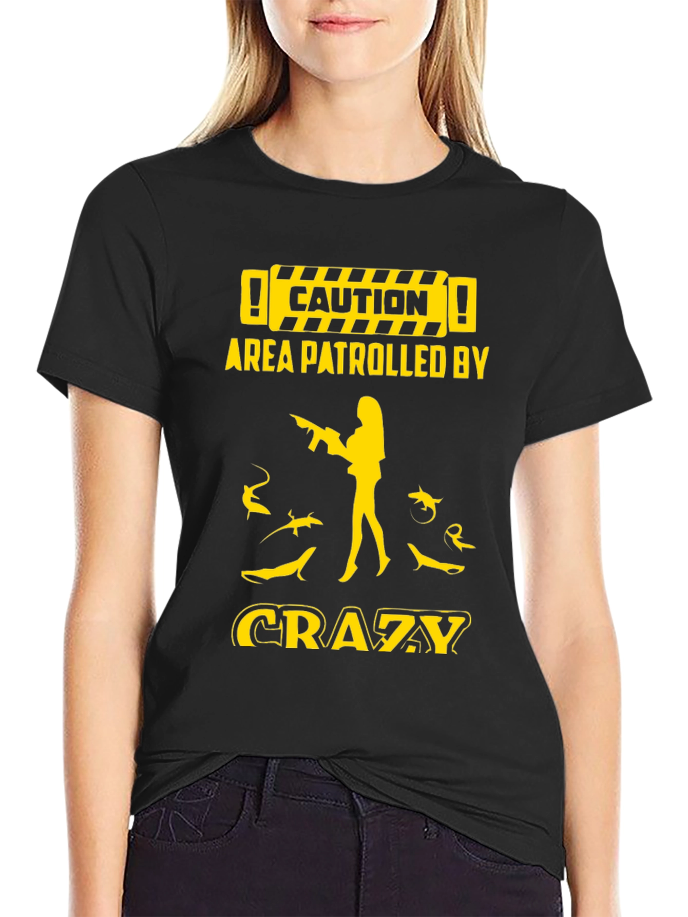Caution Crazy Shark Lover Graphic Tee