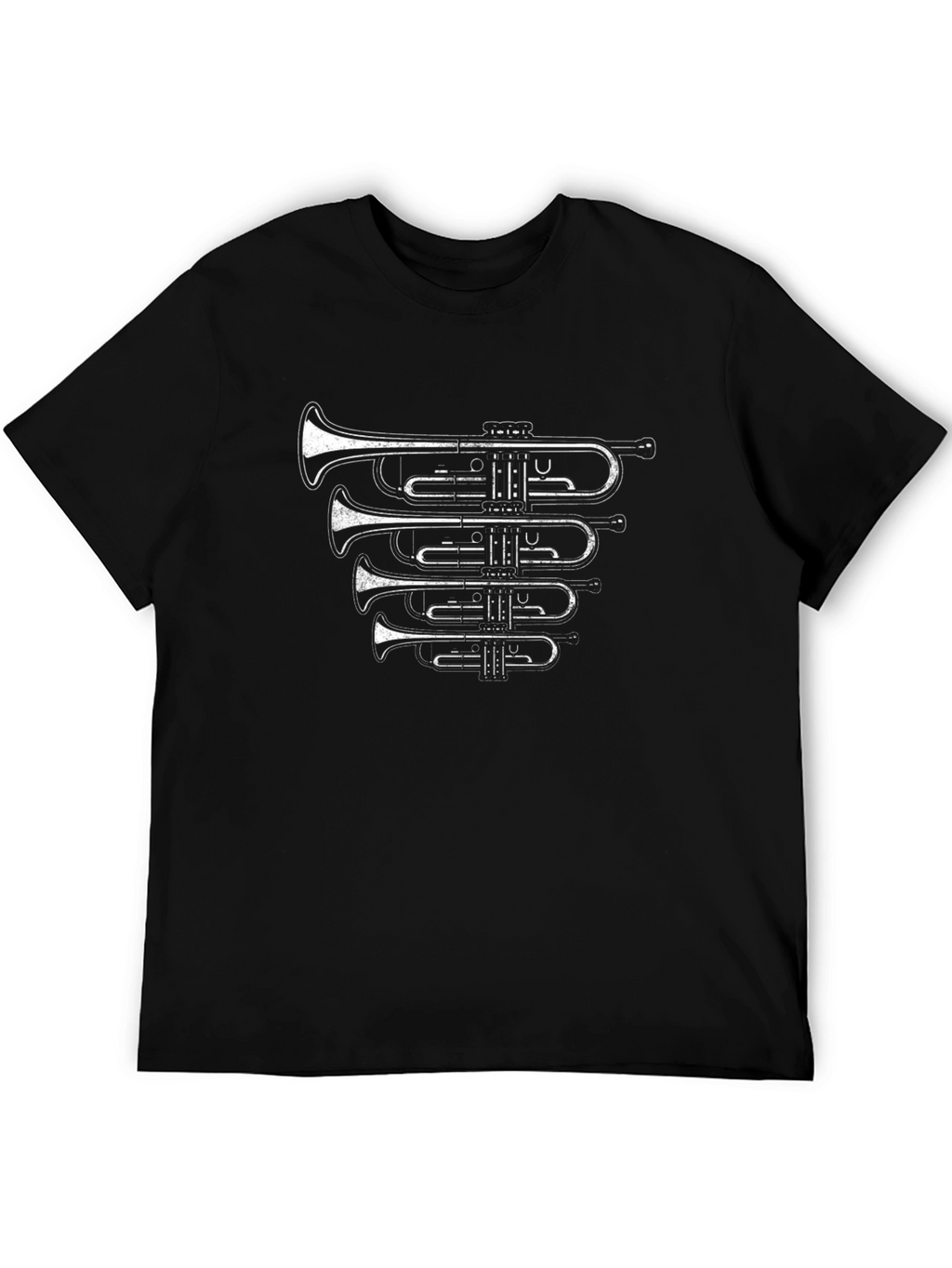 Trumpet Graphic Black Tee - Musician Style