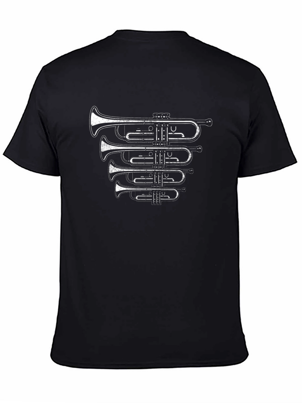 Trumpet Graphic Black Tee - Musician Style