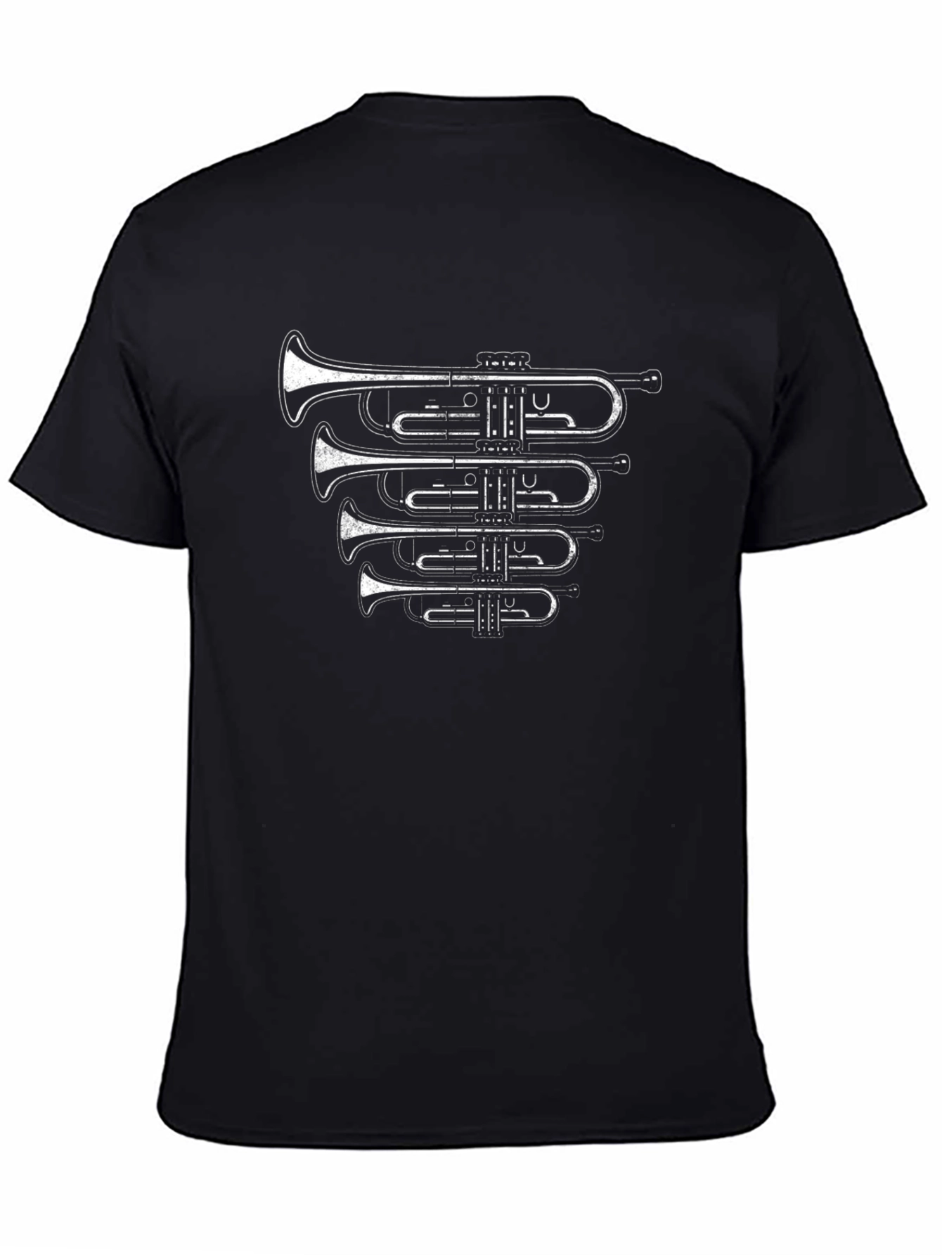 Trumpet Graphic Black Tee - Musician Style