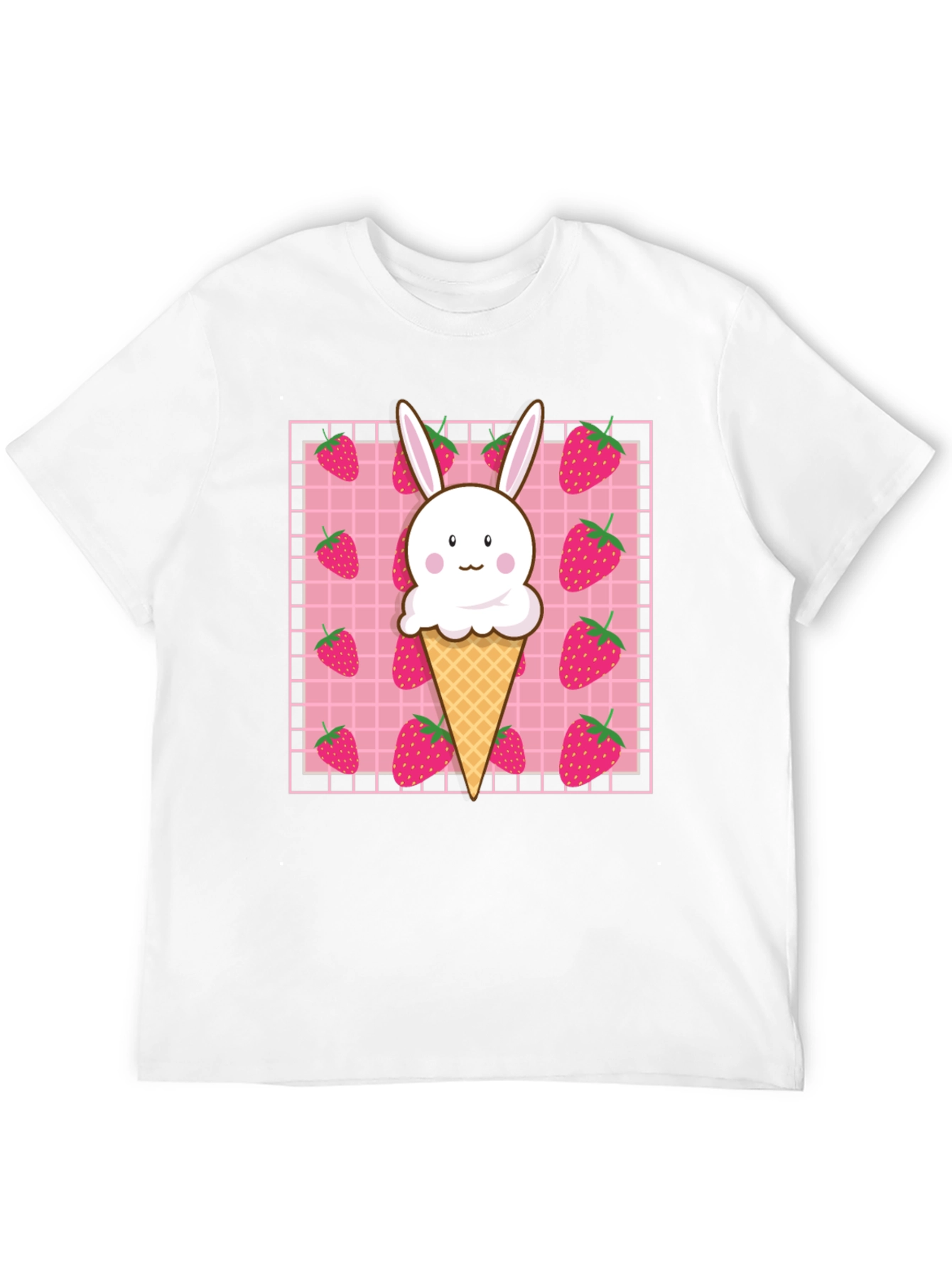 Kawaii Strawberry Bunny Ice Cream T-Shirt