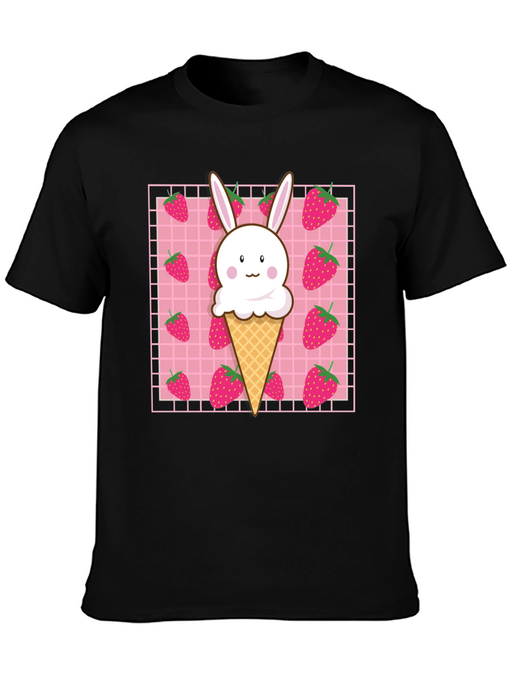 Kawaii Strawberry Bunny Ice Cream T-Shirt