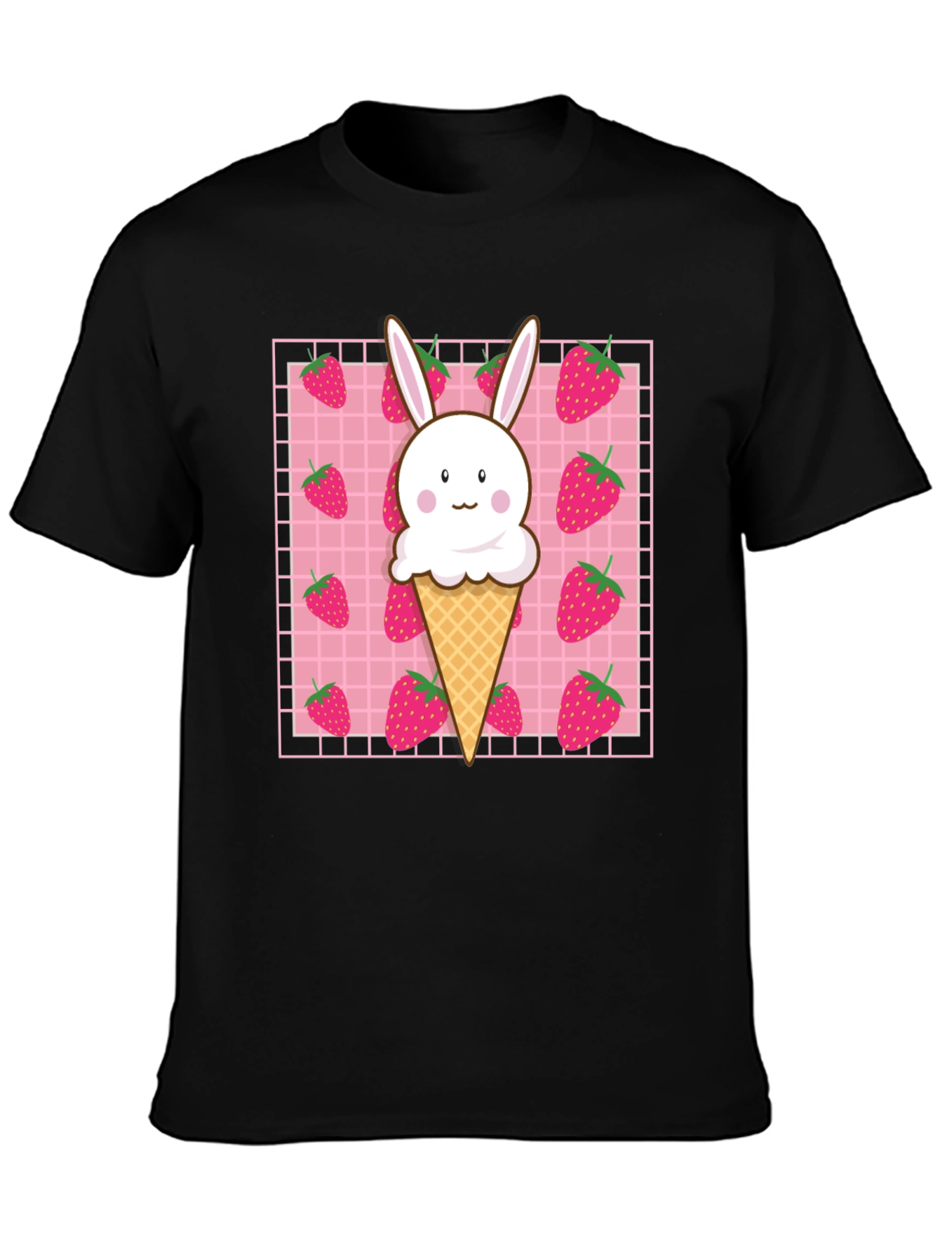 Kawaii Strawberry Bunny Ice Cream T-Shirt