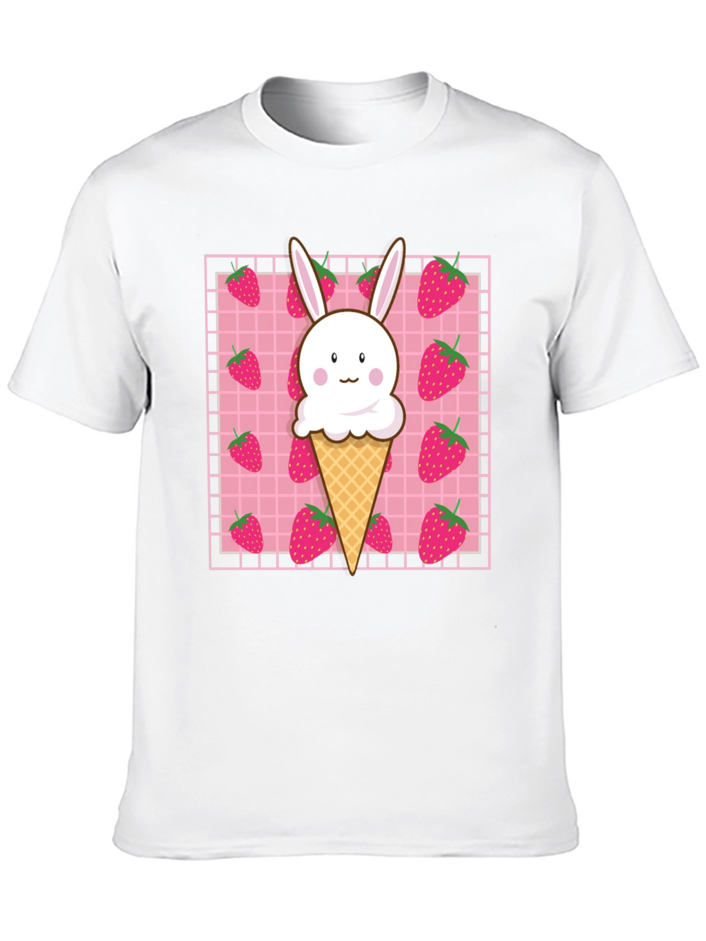 Kawaii Strawberry Bunny Ice Cream T-Shirt