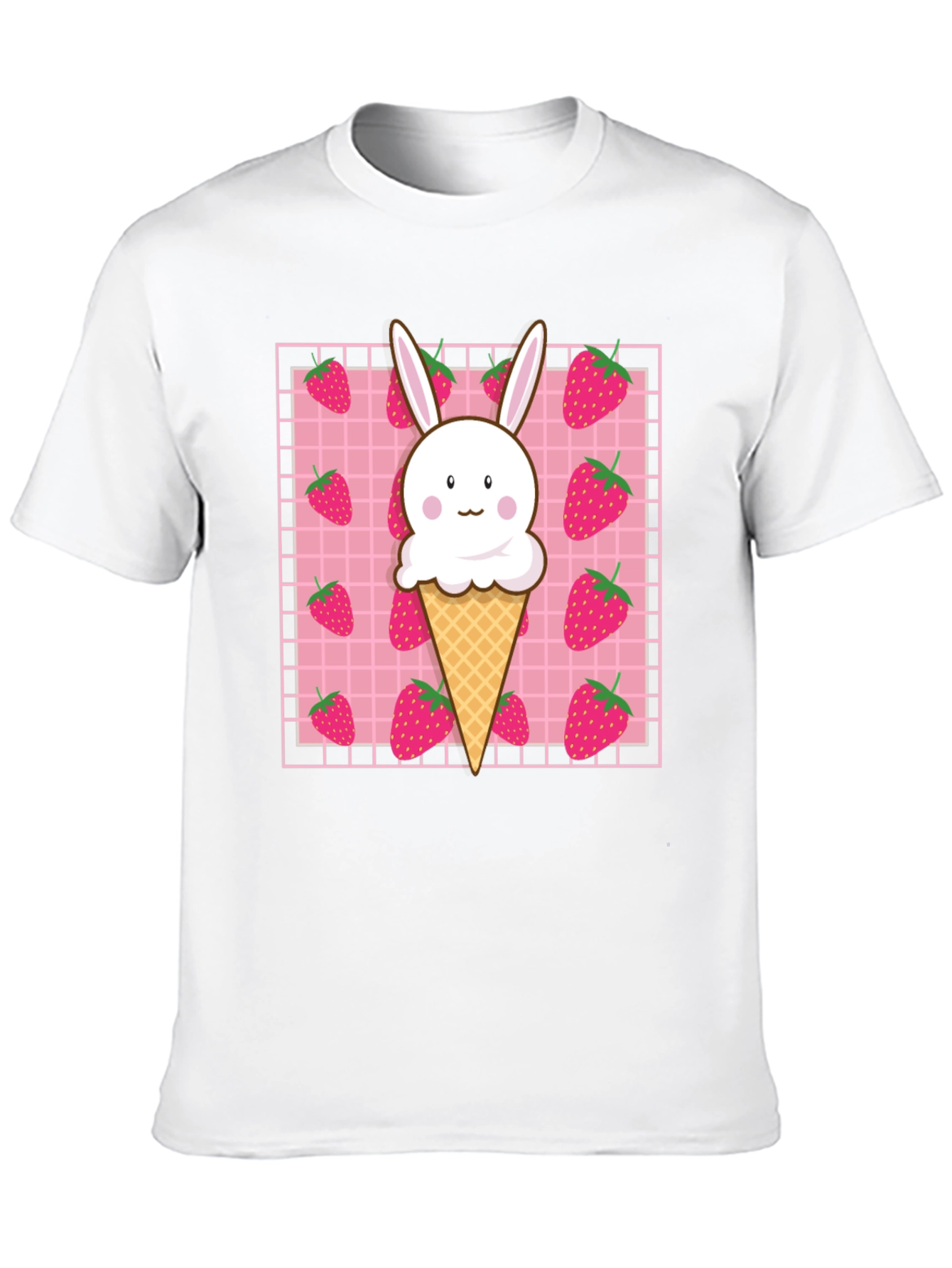 Kawaii Strawberry Bunny Ice Cream T-Shirt