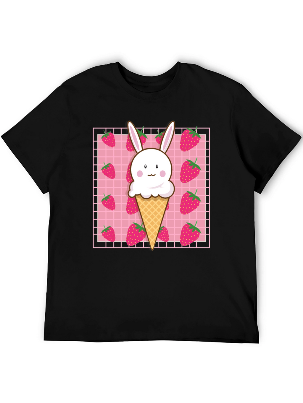 Kawaii Strawberry Bunny Ice Cream T-Shirt