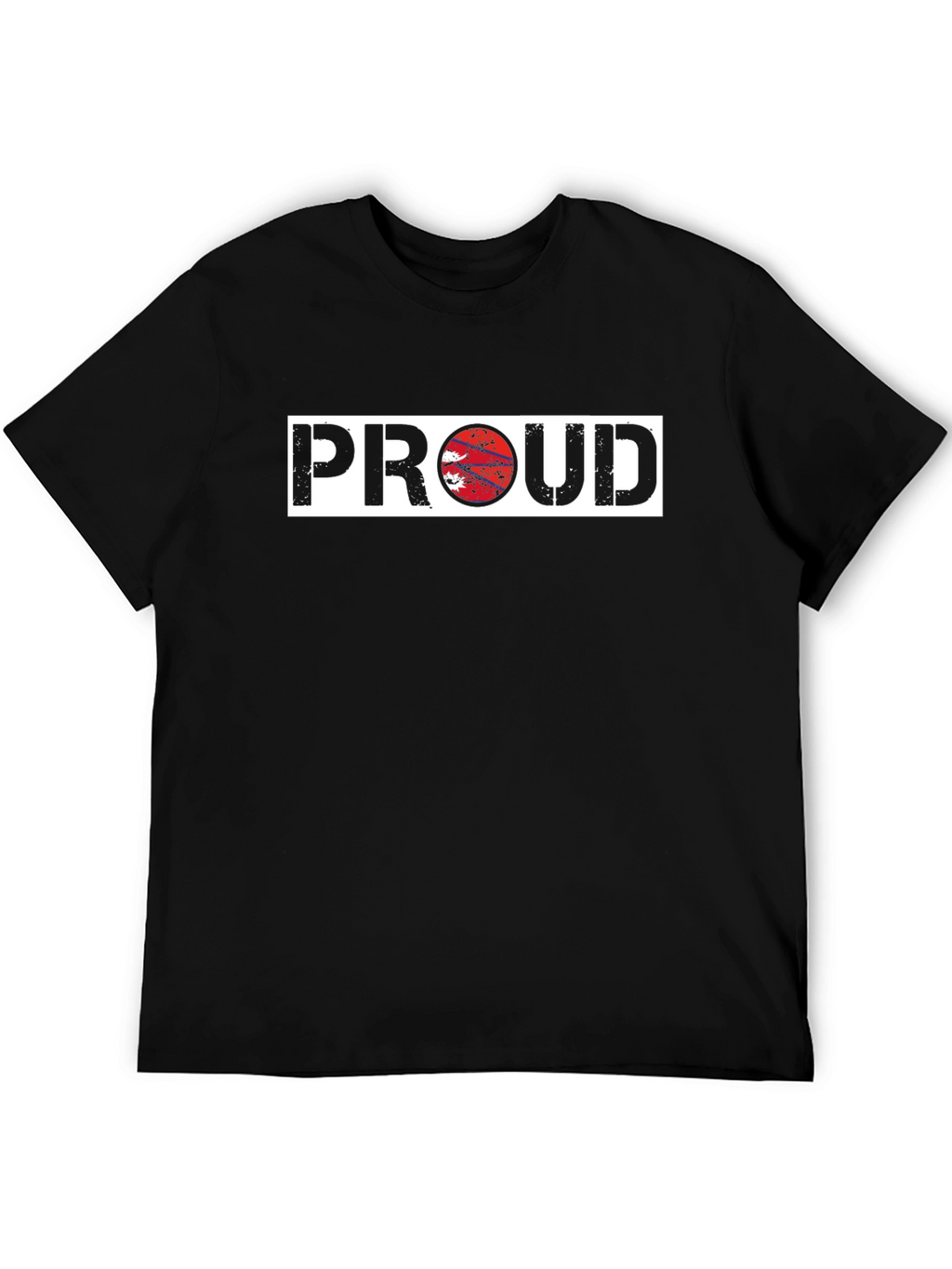 Proud Nepal Flag Graphic Black T-Shirt