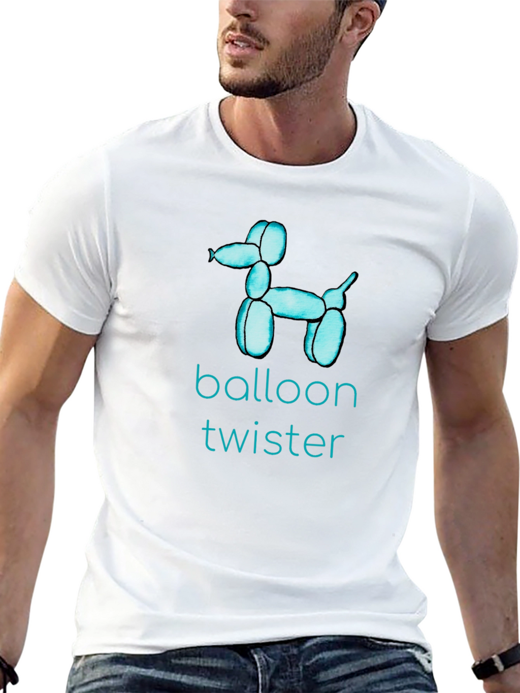 Balloon Twister Graphic Tee - Fun Black T-Shirt