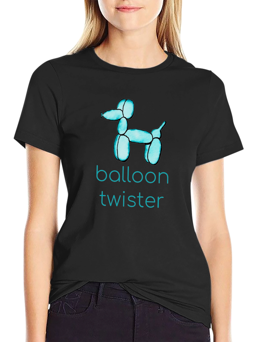 Balloon Twister Graphic Tee - Fun Black T-Shirt