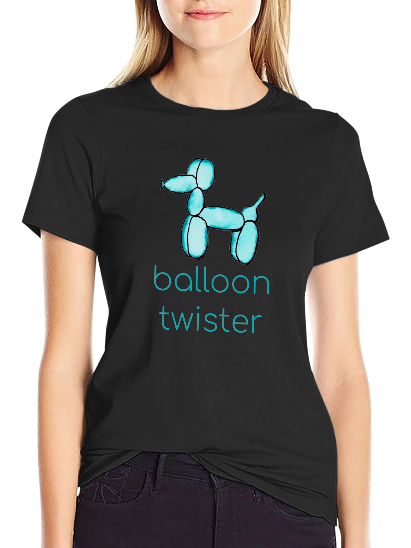 Balloon Twister Graphic Tee - Fun Black T-Shirt