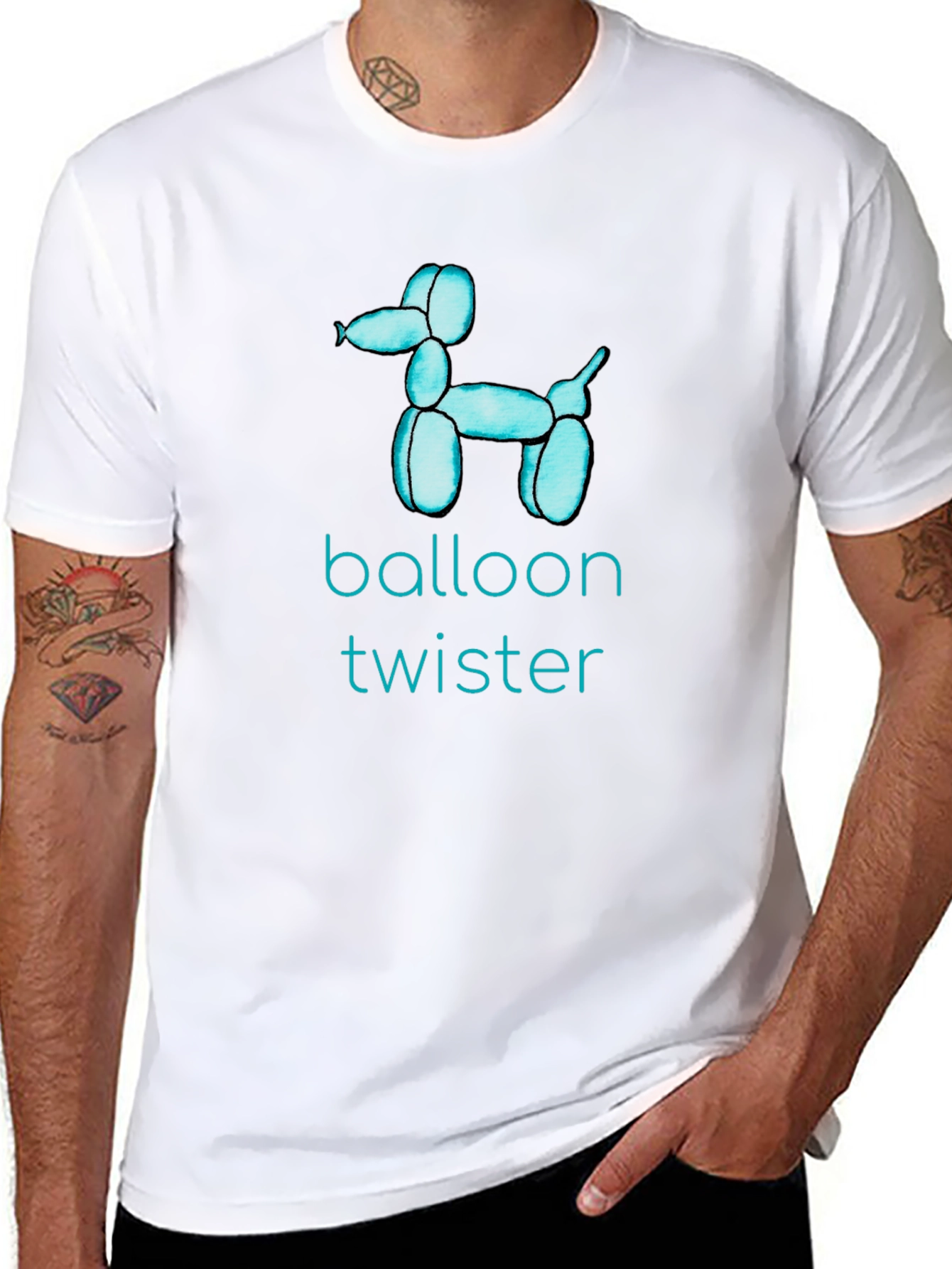 Balloon Twister Graphic Tee - Fun Black T-Shirt