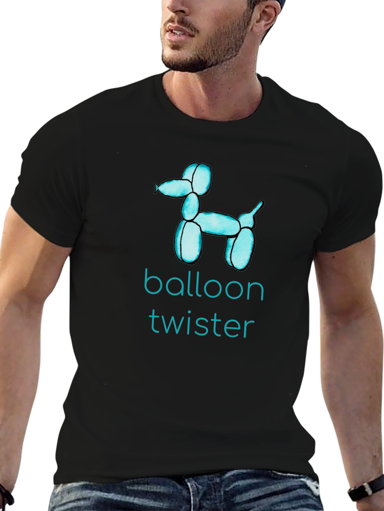 Balloon Twister Graphic Tee - Fun Black T-Shirt