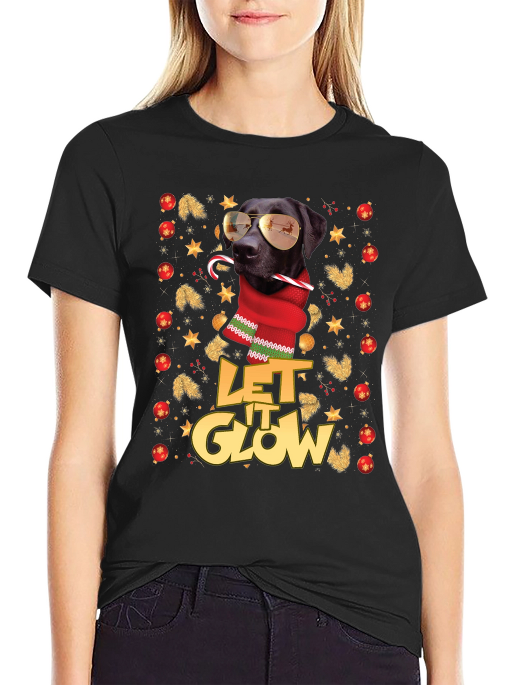 Let It Glow Dog Christmas T-Shirt