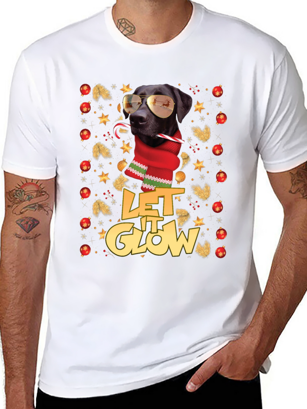 Let It Glow Dog Christmas T-Shirt