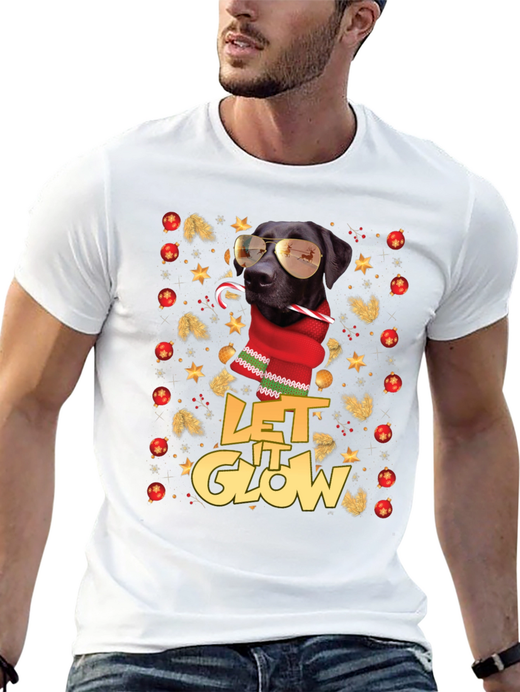 Let It Glow Dog Christmas T-Shirt
