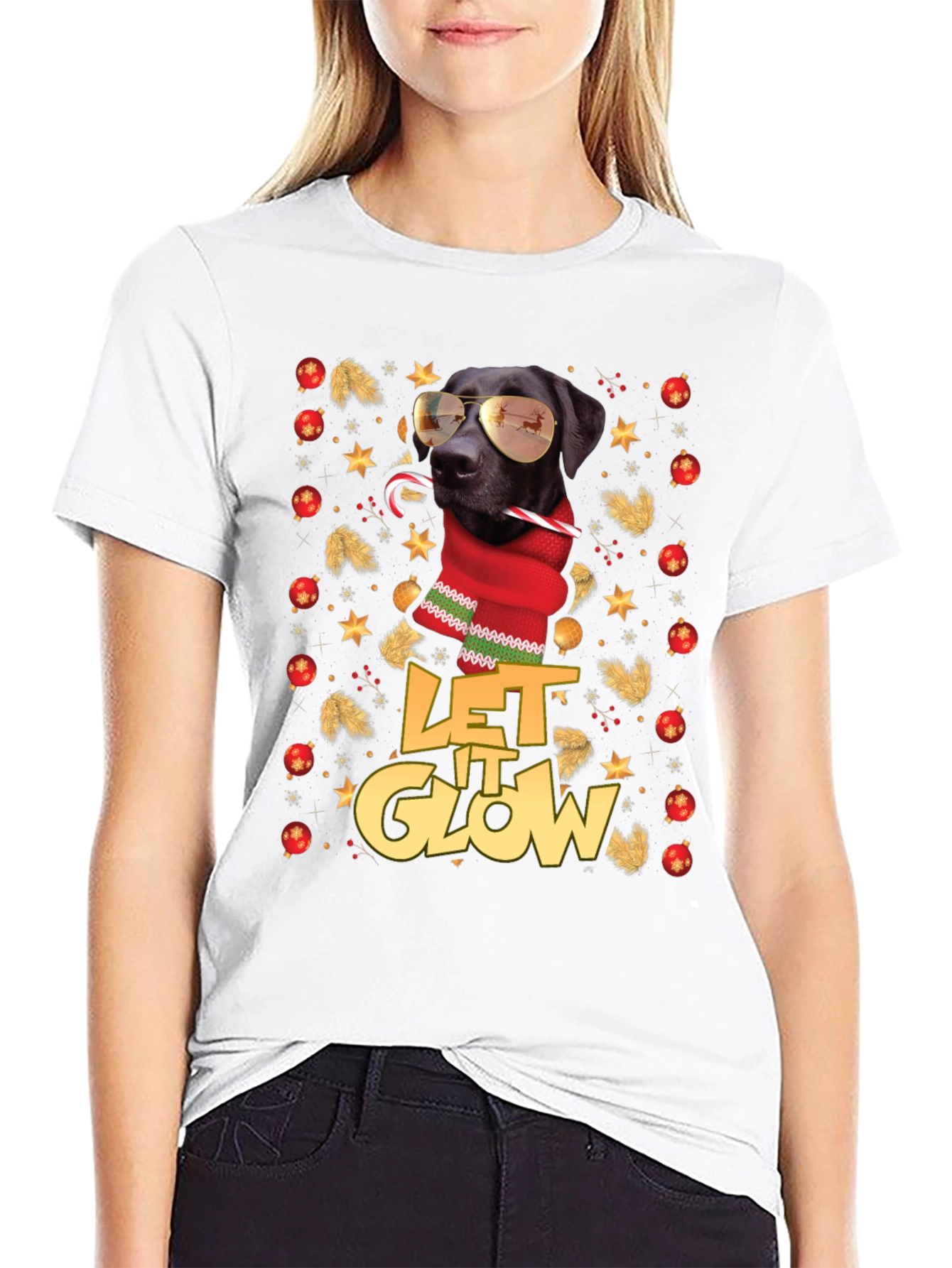 Let It Glow Dog Christmas T-Shirt