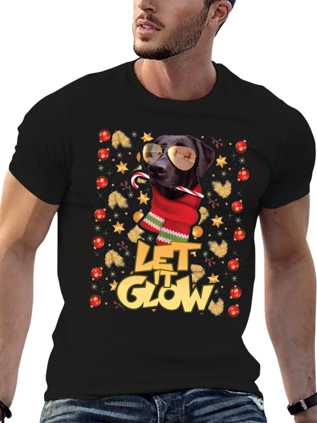 Let It Glow Dog Christmas T-Shirt