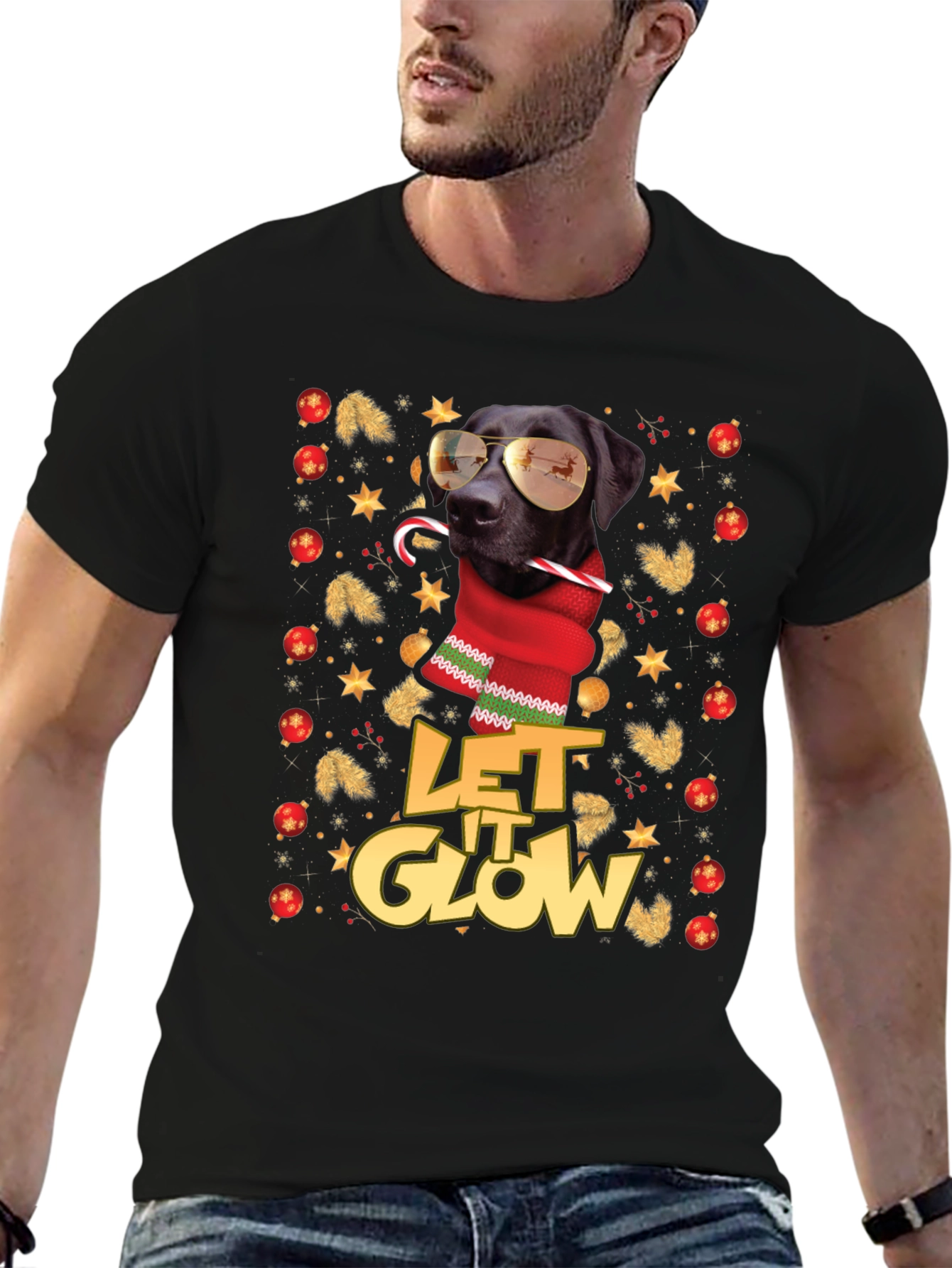 Let It Glow Dog Christmas T-Shirt