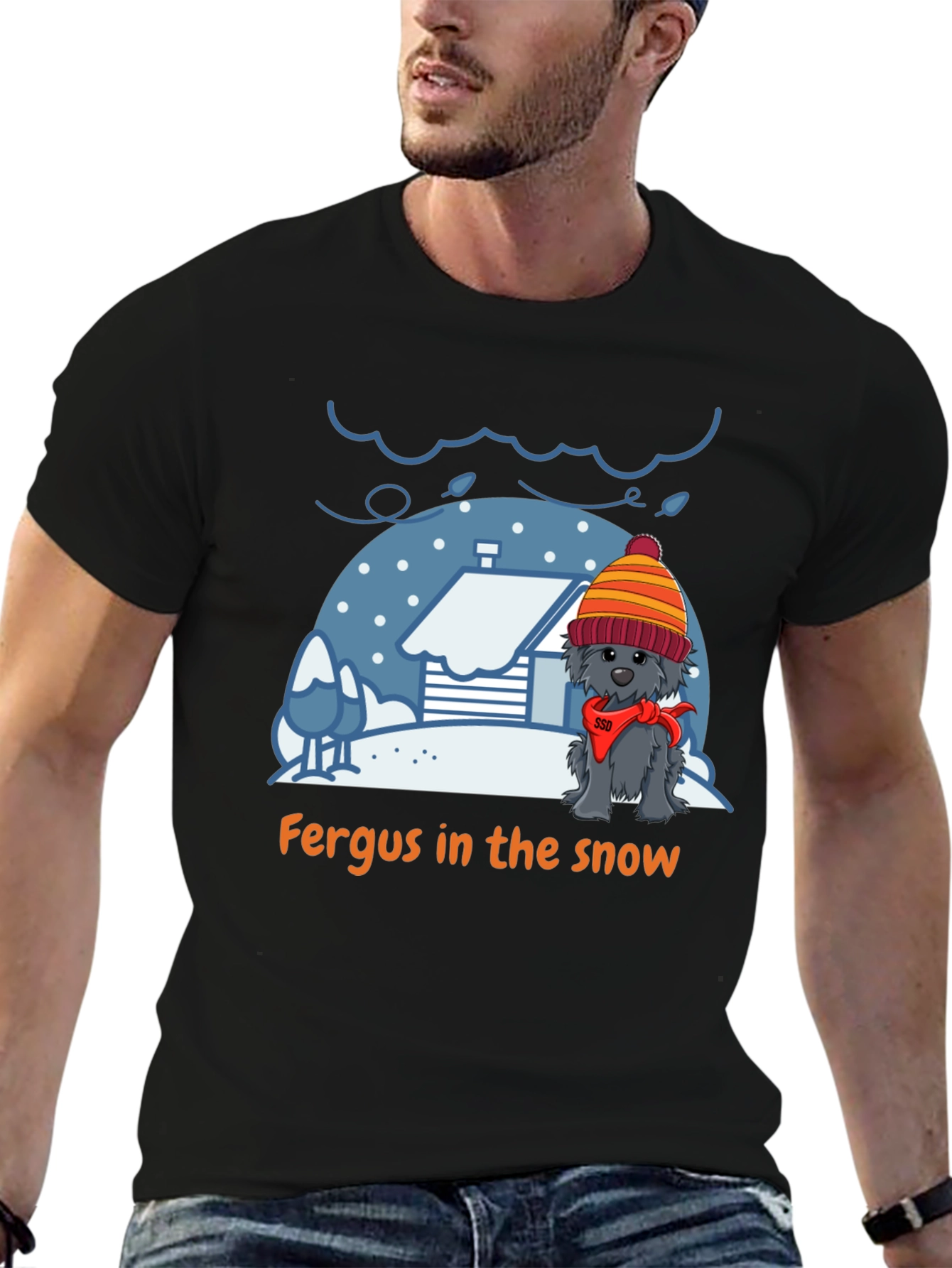 Fergus in the Snow Graphic T-Shirt