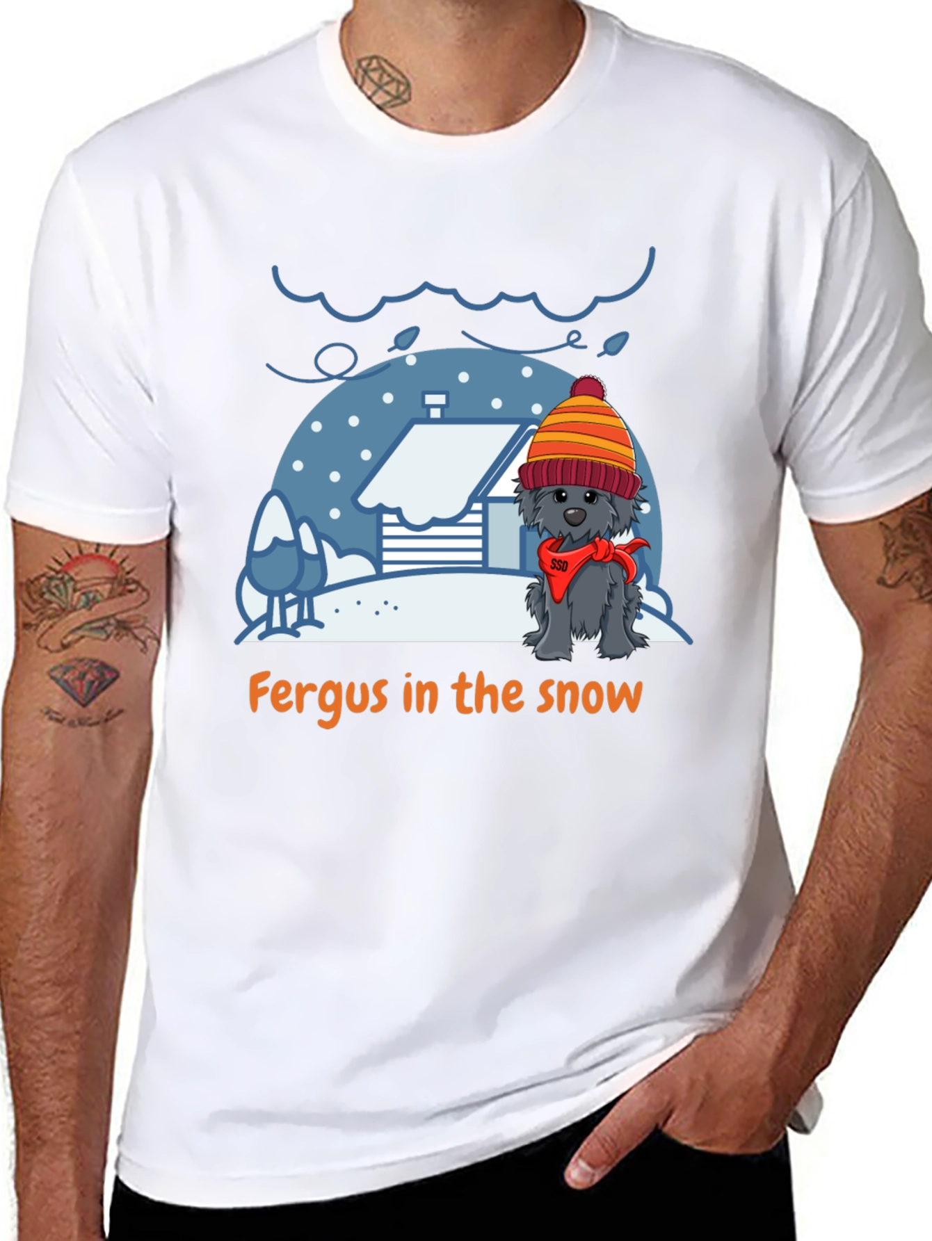 Fergus in the Snow Graphic T-Shirt