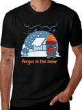 Fergus in the Snow Graphic T-Shirt