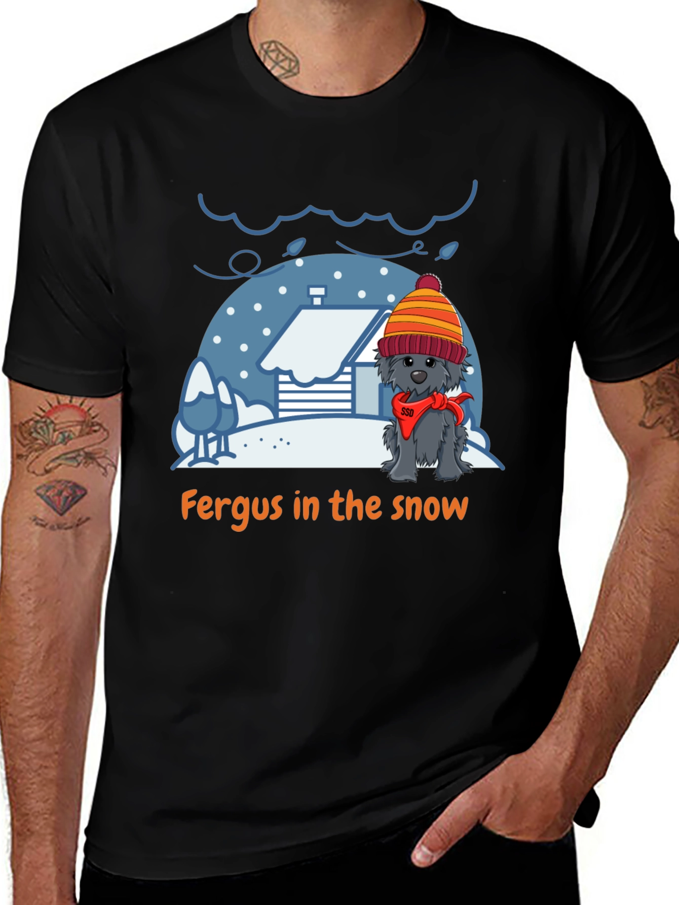 Fergus in the Snow Graphic T-Shirt