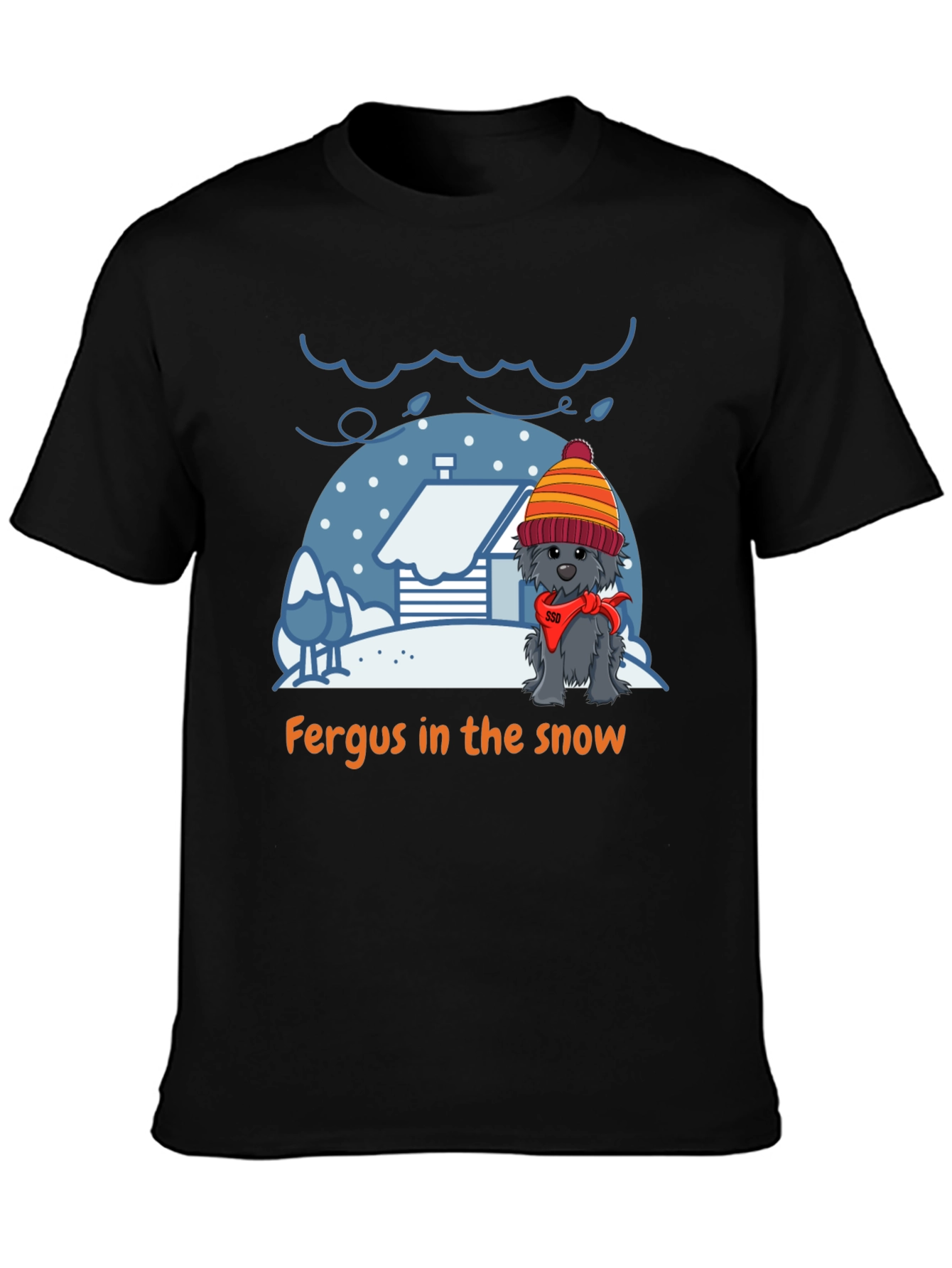 Fergus in the Snow Graphic T-Shirt