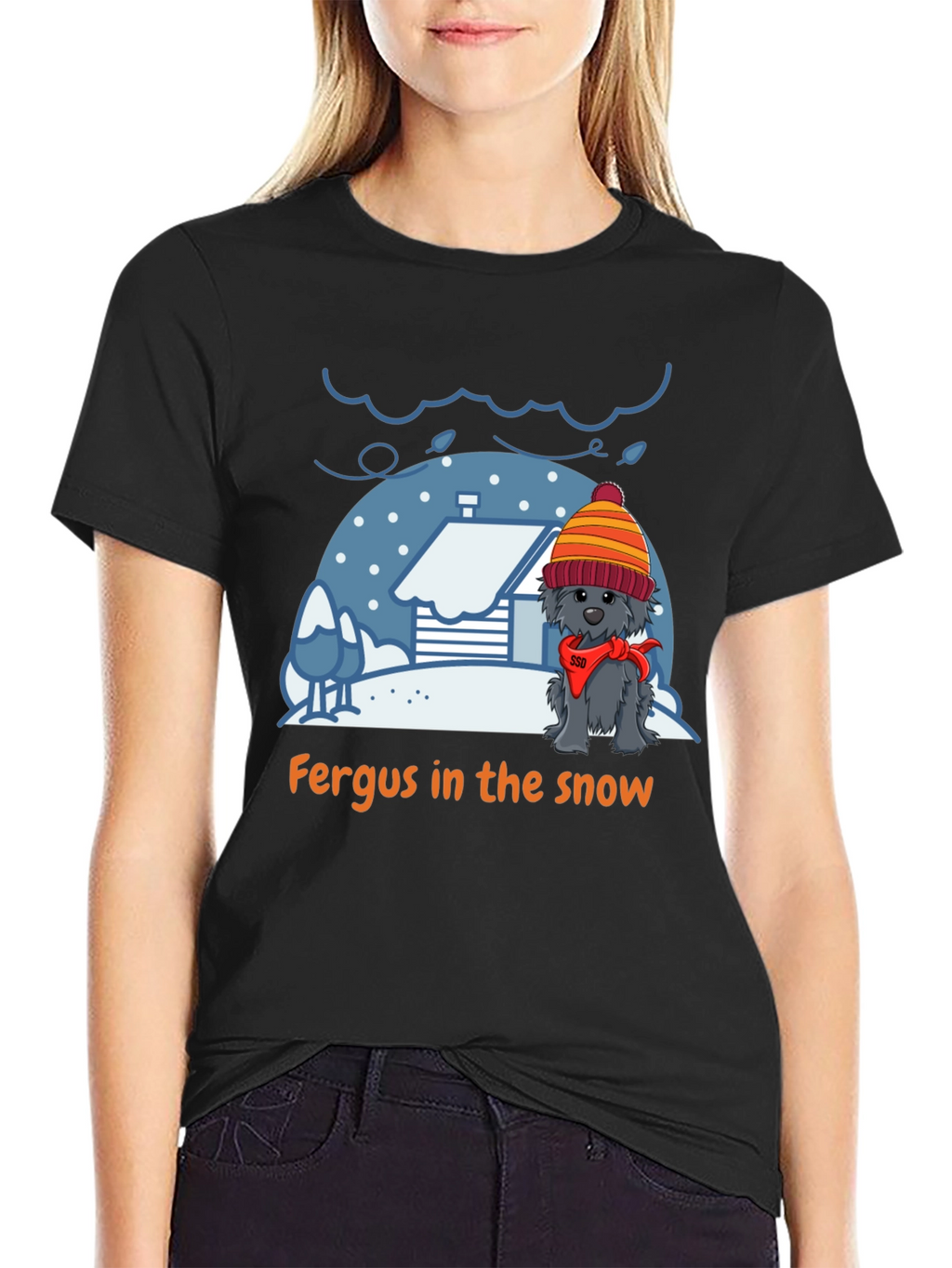 Fergus in the Snow Graphic T-Shirt
