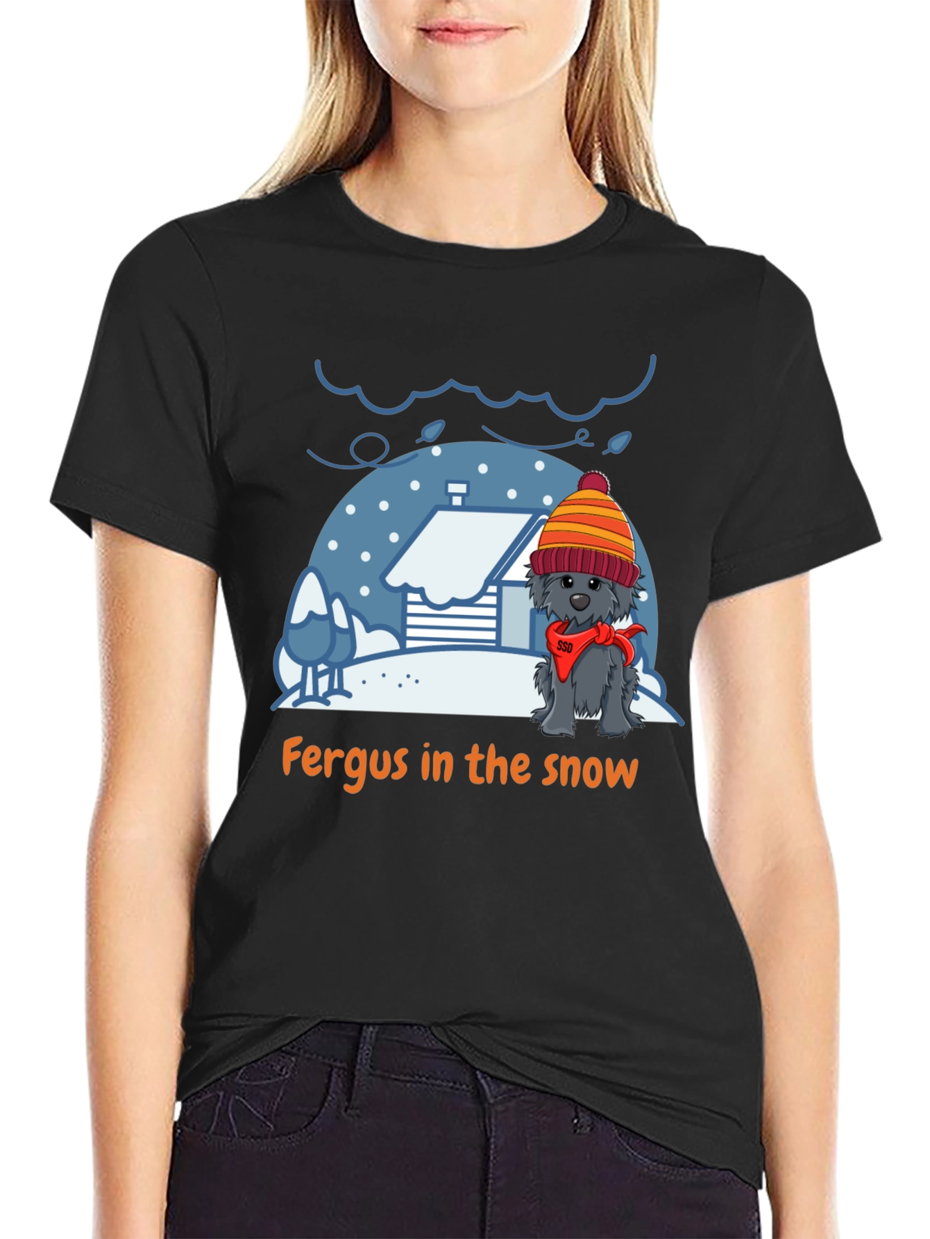 Fergus in the Snow Graphic T-Shirt