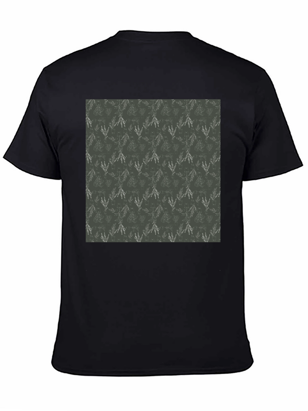 Trendy Black Tee with Leaf Pattern