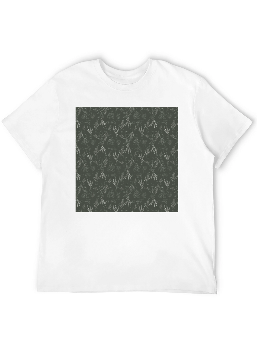 Trendy Black Tee with Leaf Pattern