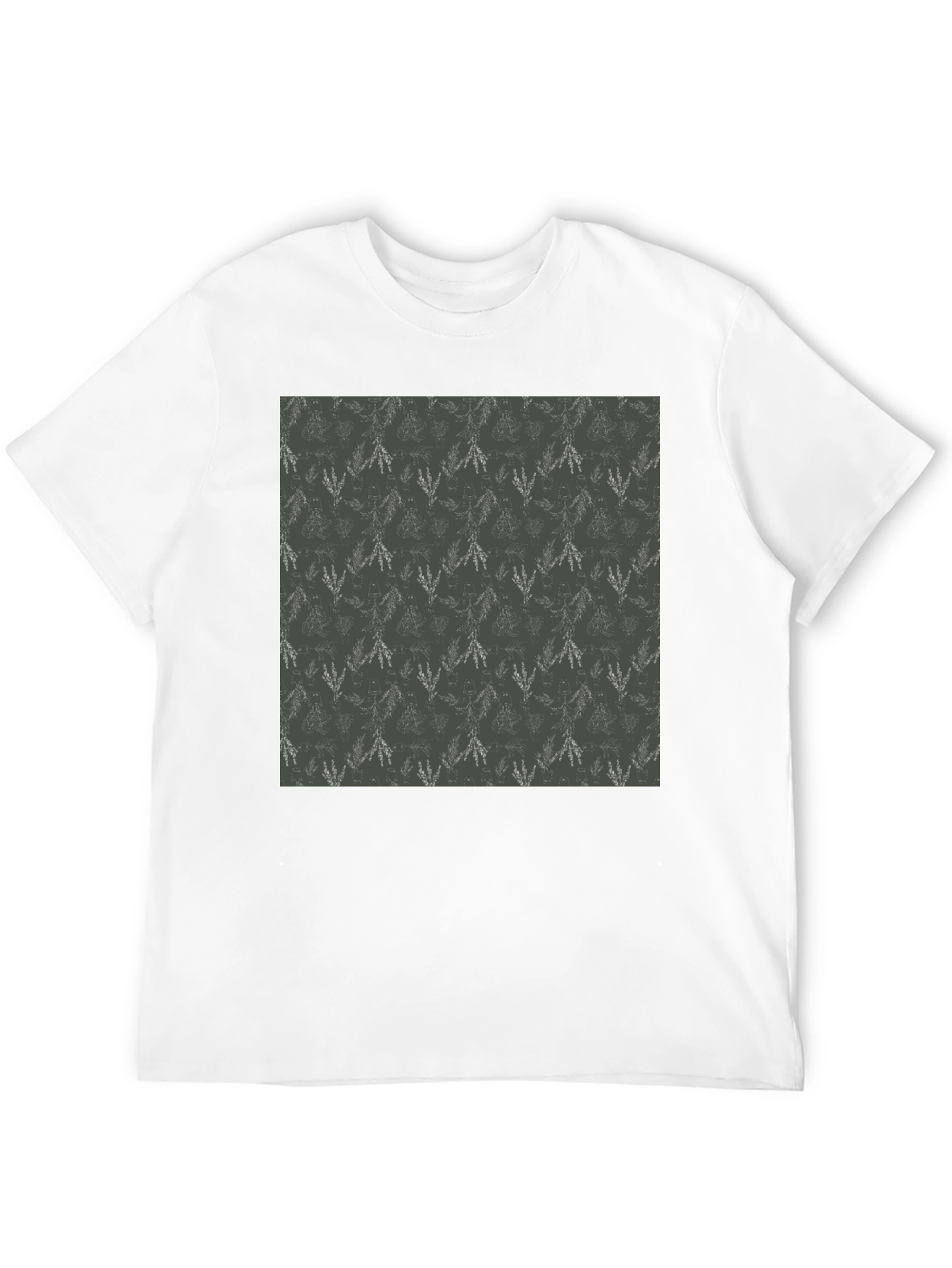 Trendy Black Tee with Leaf Pattern