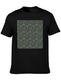 Trendy Black Tee with Leaf Pattern