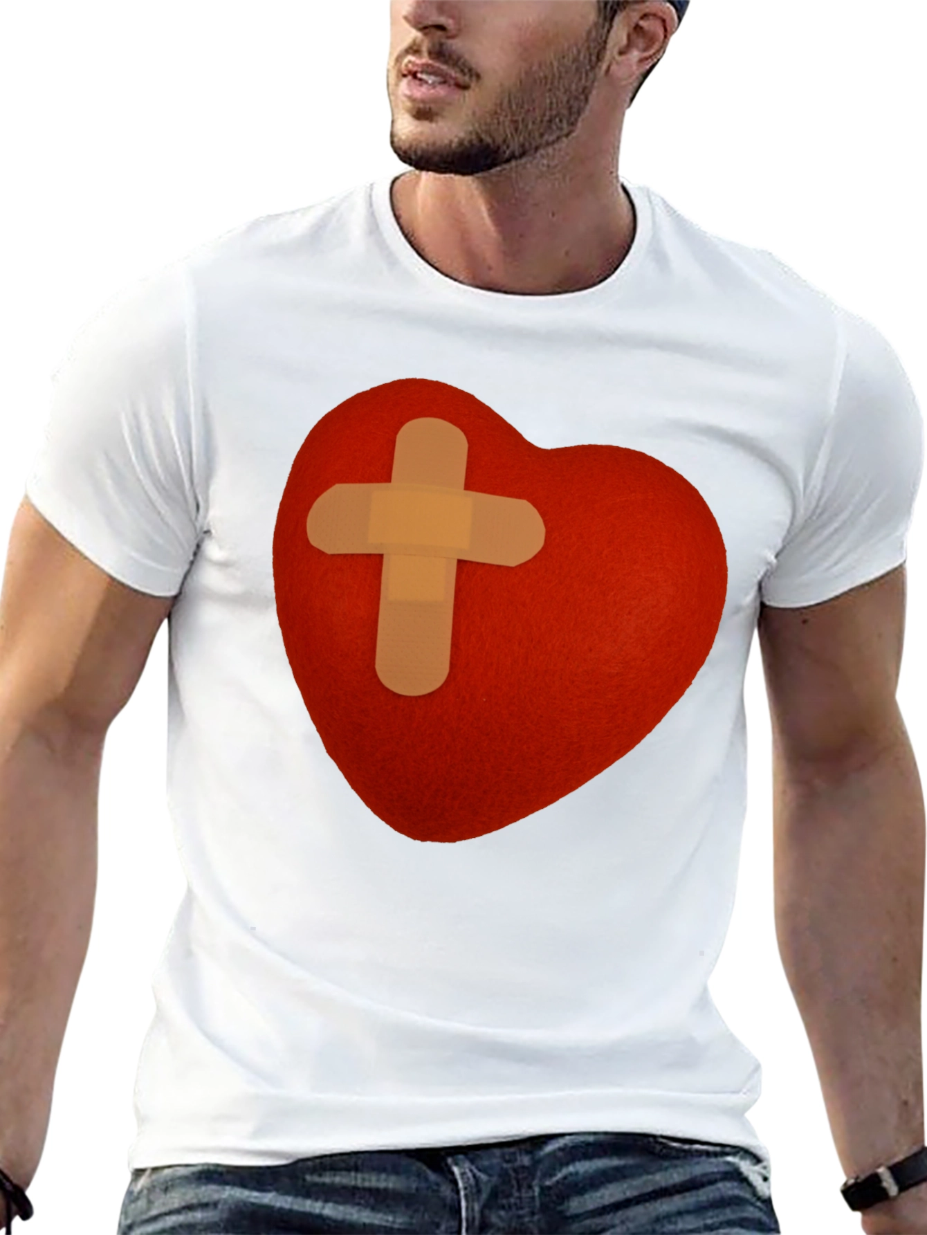Heart with Bandage T-Shirt - Graphic Tee