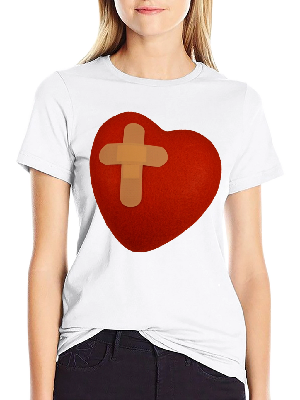 Heart with Bandage T-Shirt - Graphic Tee