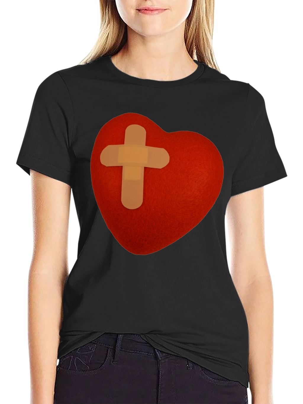 Heart with Bandage T-Shirt - Graphic Tee