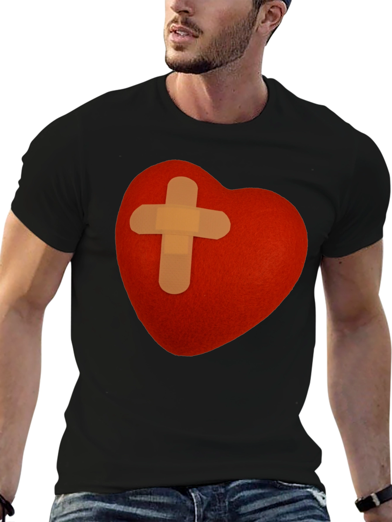 Heart with Bandage T-Shirt - Graphic Tee