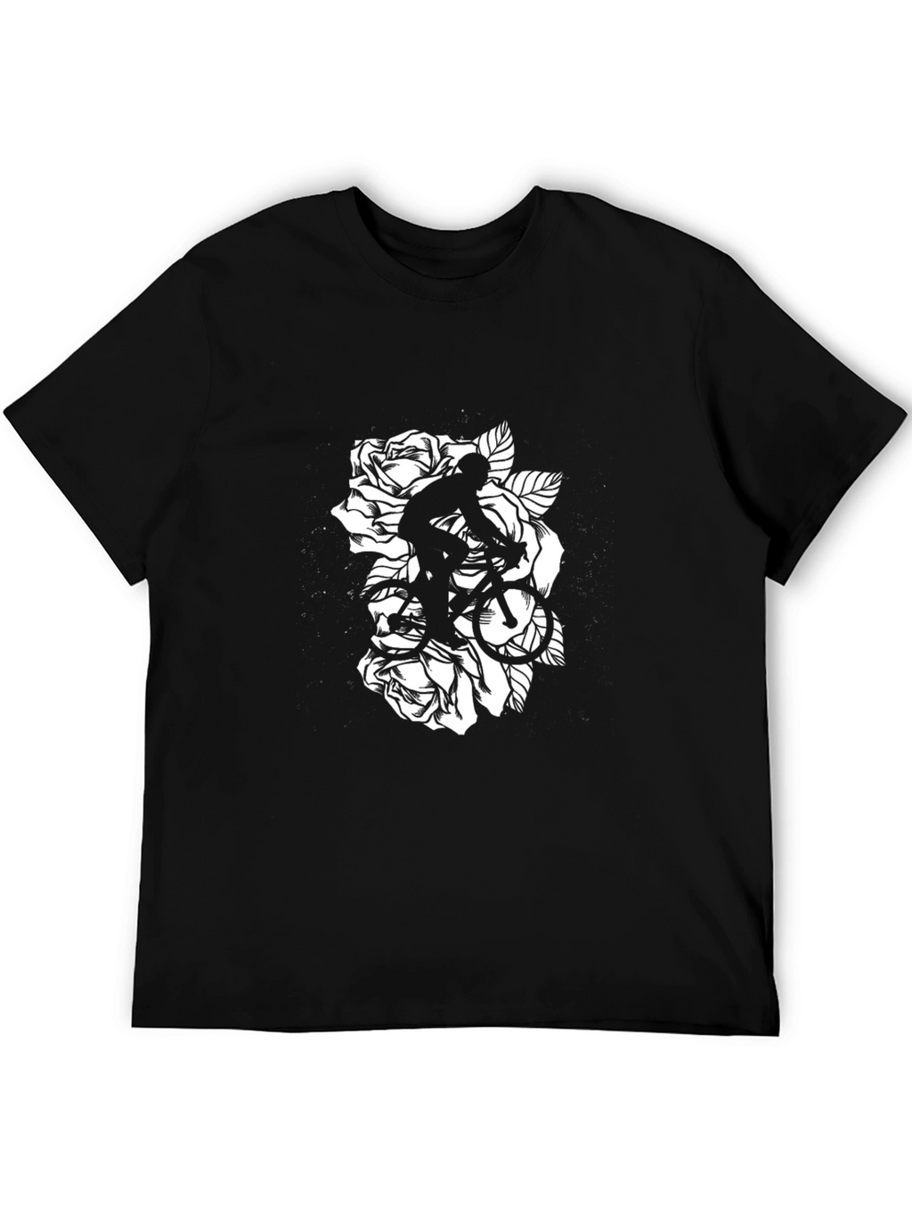 Black Bicycle Roses Graphic T-Shirt