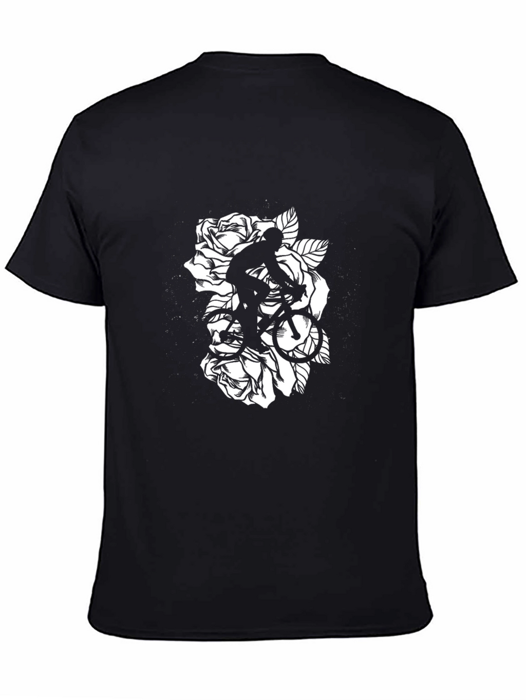 Black Bicycle Roses Graphic T-Shirt