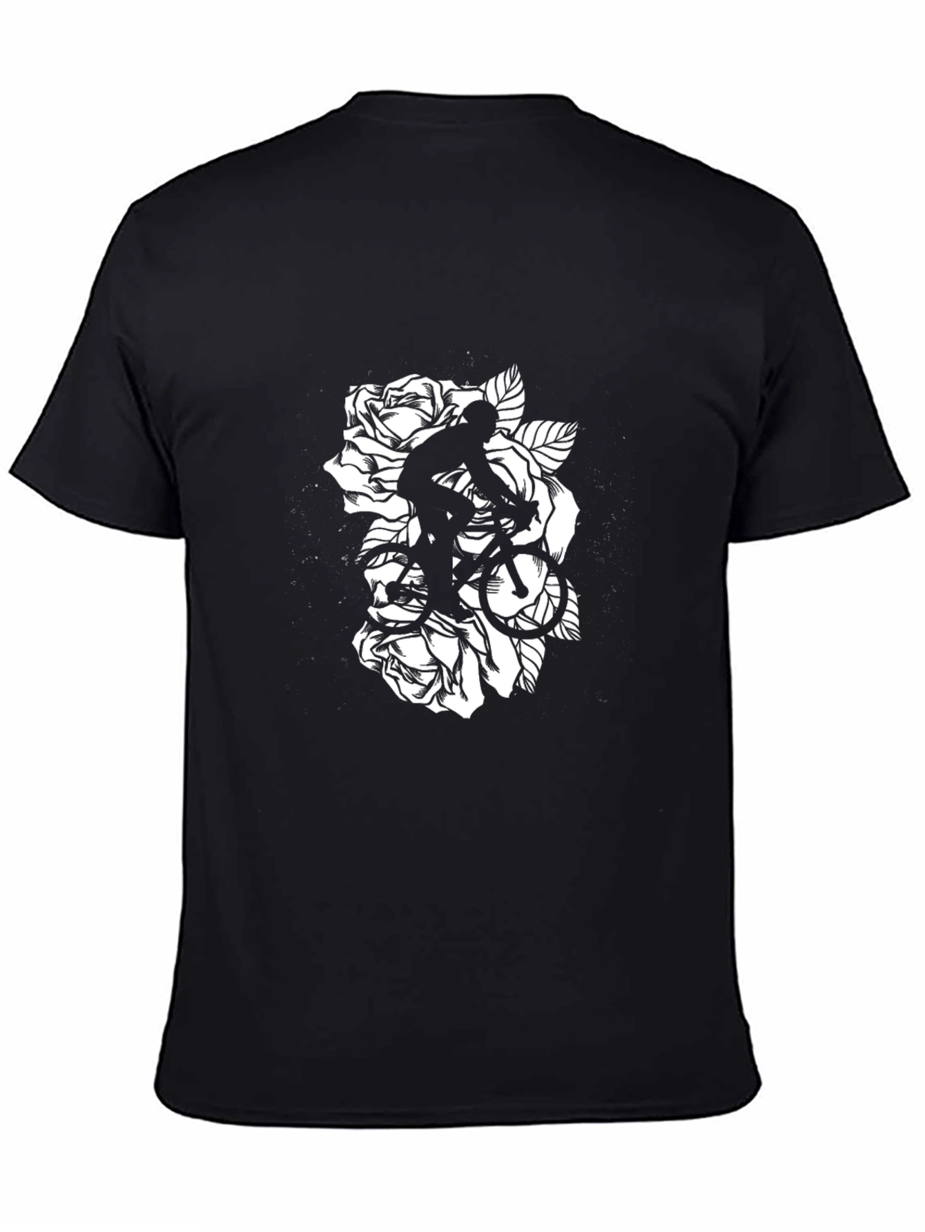 Black Bicycle Roses Graphic T-Shirt