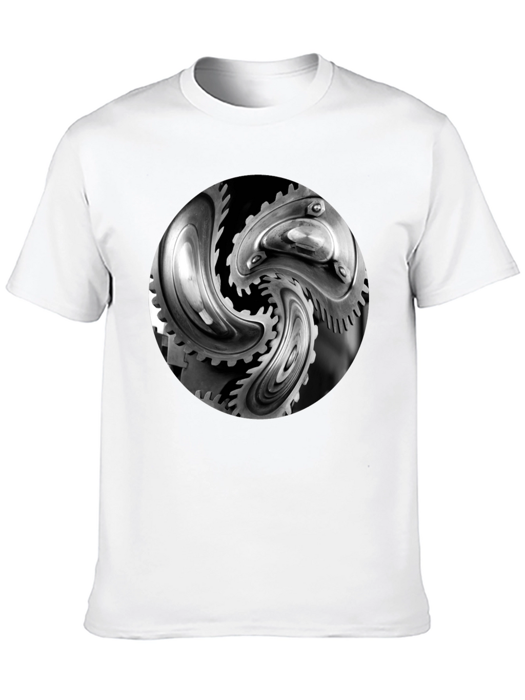 Mechanical Gears Graphic T-Shirt - Modern Black Tee